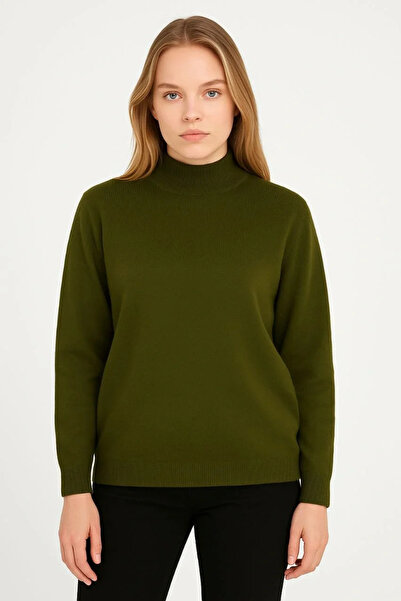 hibiscus Women's Half Turtleneck Knitwear Sweater Soft Textured Cotton Fine Weaving, Long Sleeves Comfortable Regular Fit - H