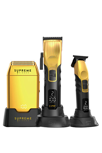 Supreme Trimmer Fade Pro Tıraş Makinesi Seti – Crunch Sıfırlama Makinesi + 2S...