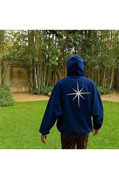 CLASSY.MODA Hanorac unisex cu glugă 3 Thread Ş cu căptușeală din fleece Star ...