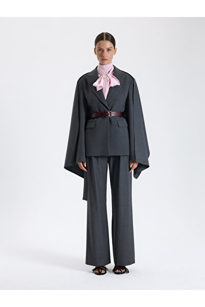 BAQA Gray Cape Detailed Jacket