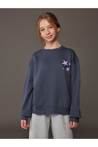 LC Waikiki Nou sezon guler rotund cu imprimeu Hanorac gros pentru fete tricou