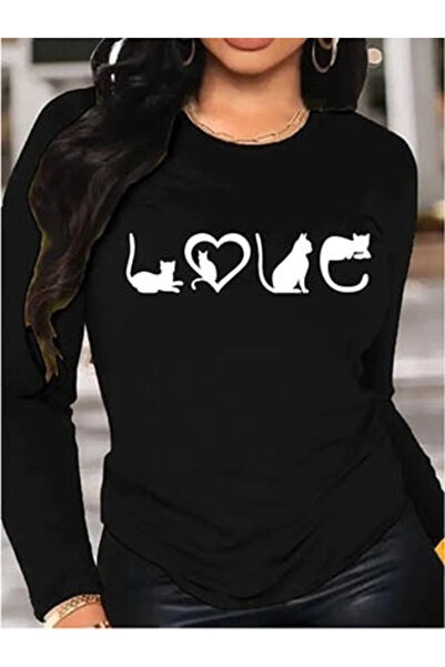 GENCULUS    Women's Long Sleeve Crew Neck Printed Viscose Blouse