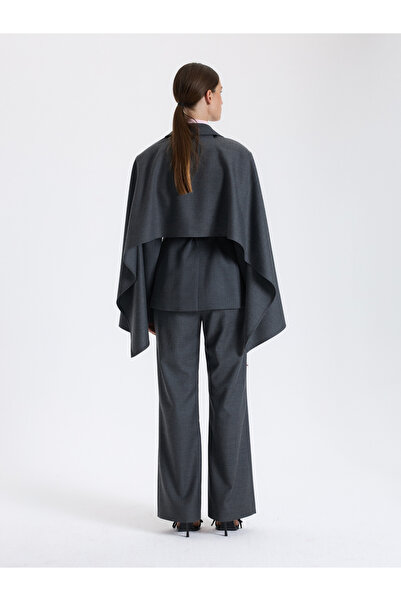 BAQA Gray Cape Detailed Jacket