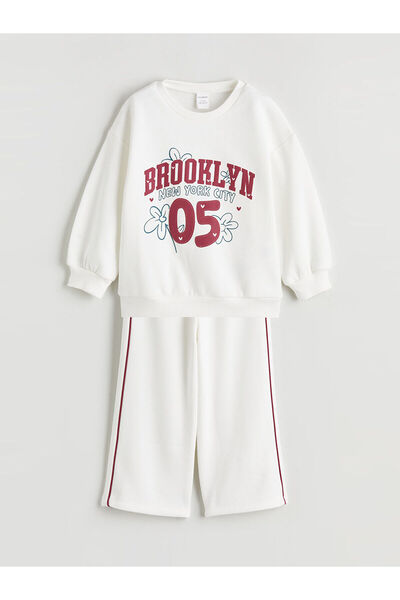 LC Waikiki Vizyon New Season Girls' Sweatshirt and Pants Set 2-Piece