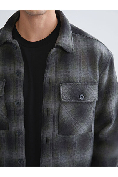 LC Waikiki Comfortable Fit Long Sleeve Plaid Men's Shirt Jacket