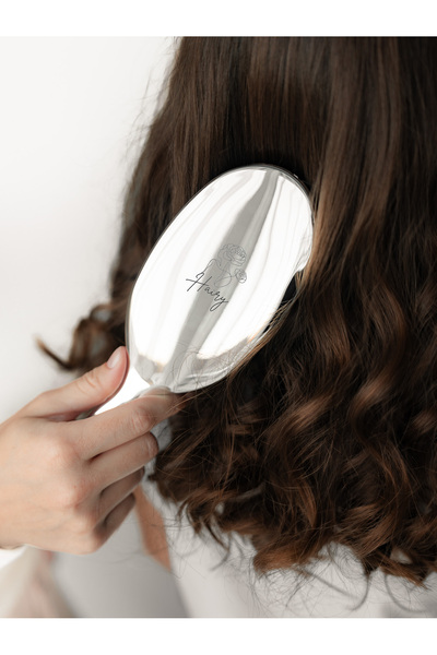 Hairy Brush Premium hairbrush with natural boar bristles and antistatic silicone, for all hair types