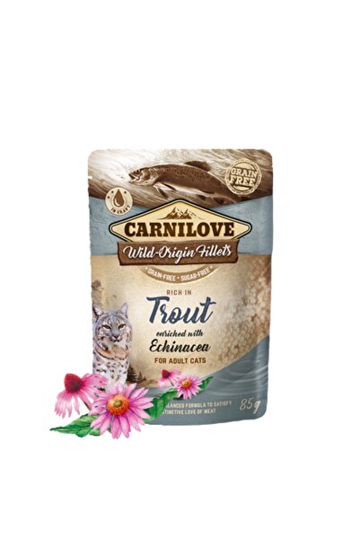Carnilove Carnilov Moist Cat Food, Spotted Salmon with Echinacea Flower, 85g