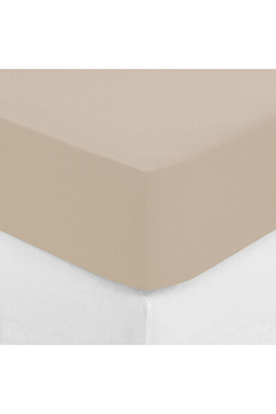 Other Fitted sheet 160 x 200 cm with a 30 cm overlap, cotton, linen color