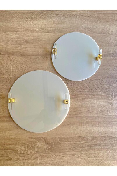 DREAM HEDİYELİK Şık Sunumluk ve Modern Pleksi İkili Sunum Tepsisi – Altın Det...