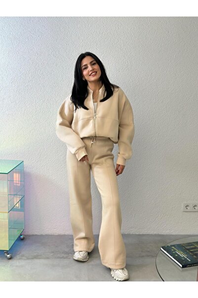 LYCIA KREM FERMUAR DETAY TAKIM