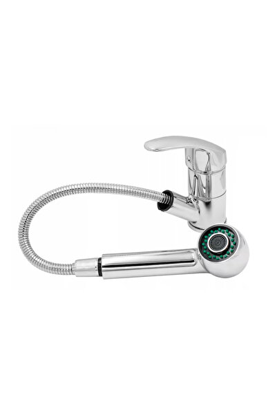 ITALOMIX Faucet with Retractable Shower, Countertop Mount, Single Lever