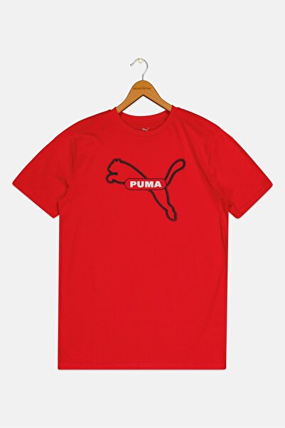 Puma Kids Boy Short Sleeve Outdoor T-shirt, Red