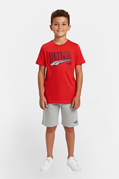 Puma طقم ملابس رياضية للأولاد من قطعتين، تي شيرت وشورت، متعدد الألوان
