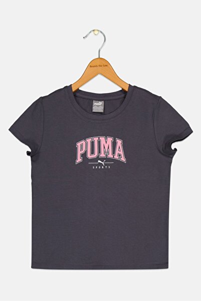 Puma Kids Girl Sportswear Fit Short Sleeve Training T-Shirt, Grey