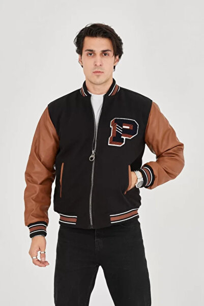 GENCULUS Men's Inner Fiber and Lining Lined Sleeves Uni Leather Jacket Brown