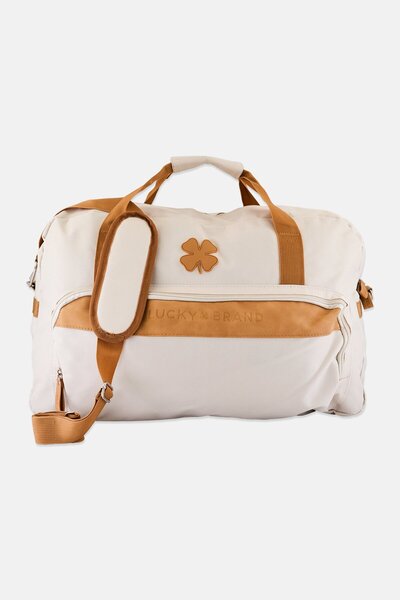 LUCKY BRAND Brand Logo Duffle Bag, Pale Khaki