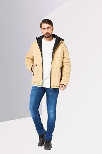 Lacoste Men Brand Logo Puffer Jacket, Beige