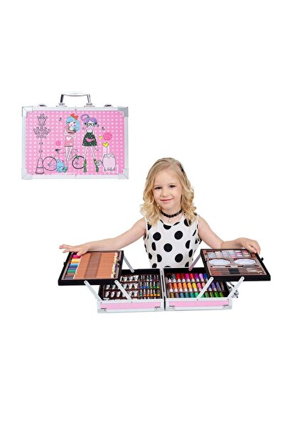 KidLe 200 PCS Painting Drawing Set Art Supplies Case Aluminum Gift Box For Girls Boys