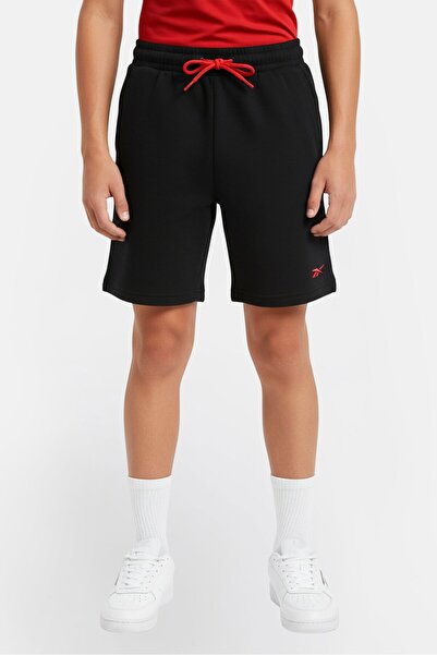 Reebok Kids Boy Brand Logo Training Terry Shorts, Black
