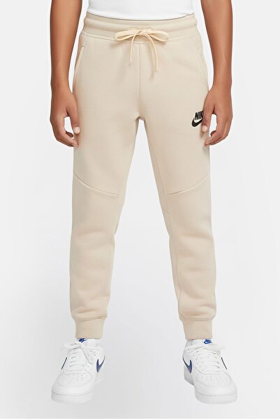 Nike بنطال رياضي خارجي برباط للأولاد الصغار، رمادي فاتح