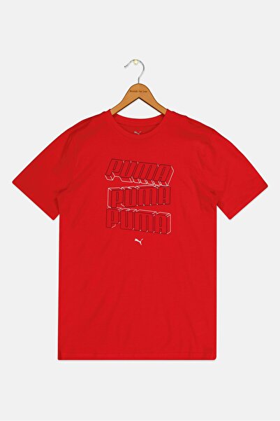 Puma Kids Boy Sportswear Fit Short Sleeve Training T-Shirt, Red