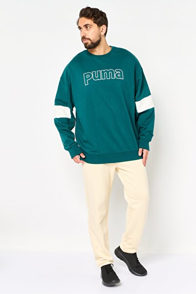 Puma Men Sportswear Fit Long Sleeve Outdoor Sweatshirt, Green