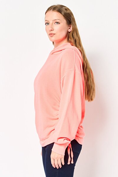 aerie Women Plain Long Sleeve Hoodie, Coral Red