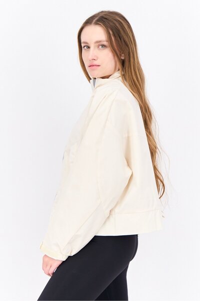 adidas Women Sportswear Fit Long Sleeve Outdoor Jacket, Cream