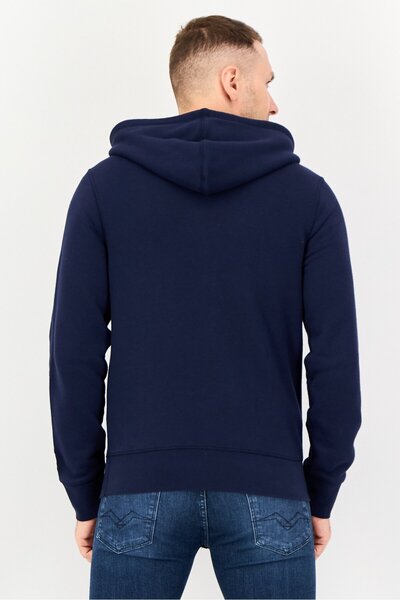 Dockers Men Solid Long Sleeve Full Zip Hoodie, Navy