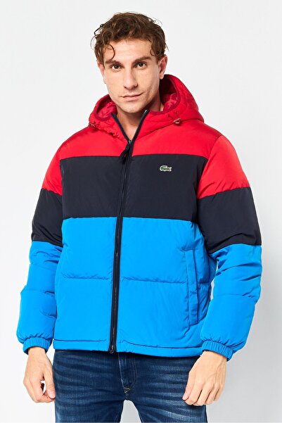 Lacoste جاكيت رجالي منفوخ بشعار مطرز، متعدد الألوان