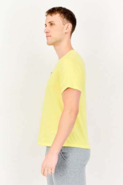 Reebok Men Sportswear Fit Short Sleeve Outdoor T-Shirt, Yellow