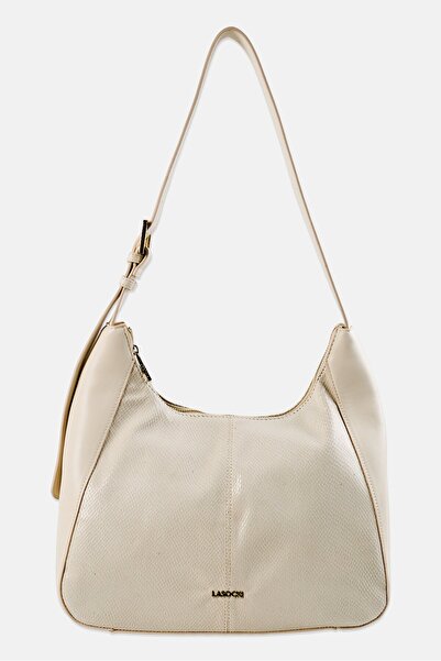 LASOCKI Women Brand Logo Shoulder Bag, Ivory