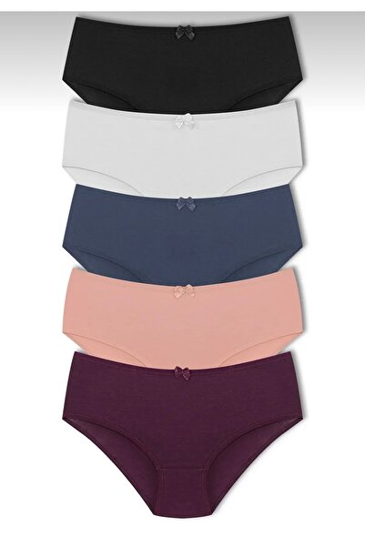 YOYYO Women's 5-Piece High-Waisted Cotton Plus Size Bato Women's Panties - Women's Underwear