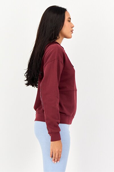 adidas Women Sportswear Fit Long Sleeve Hoodie, Maroon