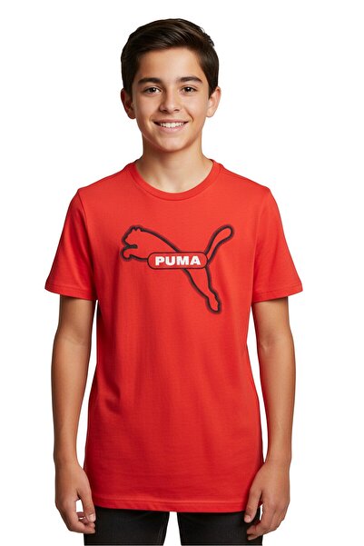 Puma Kids Boy Short Sleeve Outdoor T-shirt, Red
