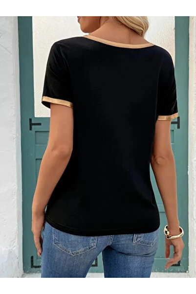 GENCULUS    Women's Short Sleeve V-Neck Viscose Blouse