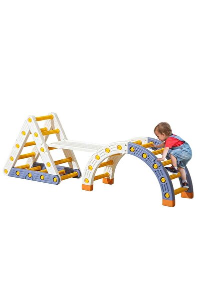 Ma Baby MaBaby 4-in-1 Foldable Montessori Wooden Pikler Triangle Climber & Slide Set