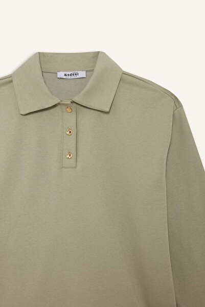 DeFacto Regular Fit Polo Neck Soft Fleece Thick Sweatshirt Fabric Sweatshirt Tunic F3085Ax25Wn