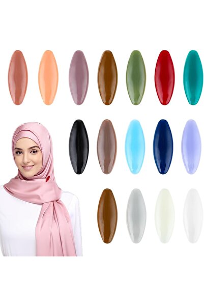 Bukela Hijab Safety Pins, 16Pcs Colorful Muslim Girls Scarf Clip with Safety ...