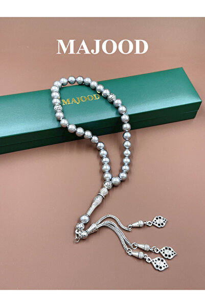 MAJOOD 33 سبحة صلاة من اللؤلؤ الصدفي/تسبيح/8 مم/للرجال والنساء/هدية رمضان مثالية