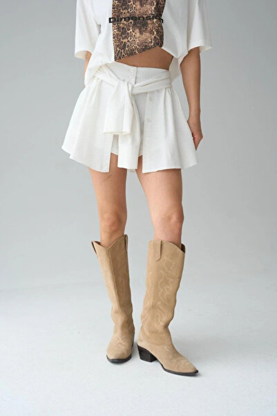 GENCULUS Shirt Tie Shorts Cream