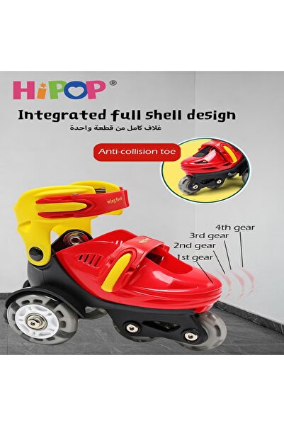 HIPOP New Kids Roller Skate Shoes with Removable Inner Liner,Capsizing Prevention Triangle Wheel Stable De