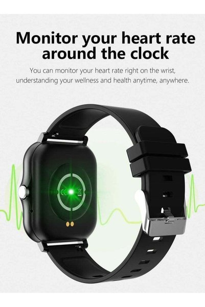 Zaina Black Wrist Companion for Calls, Notifications, Workouts, Sleep Records and Everyday Scheduling
