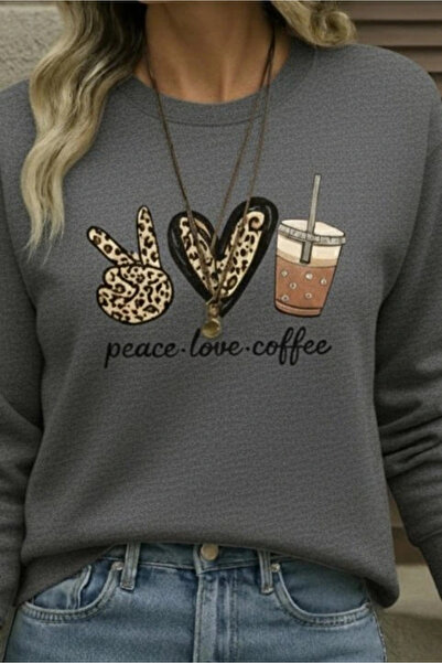 GENCULUS Women's Long Sleeve Crew Neck Heart Print Viscose Two Thread Blouse