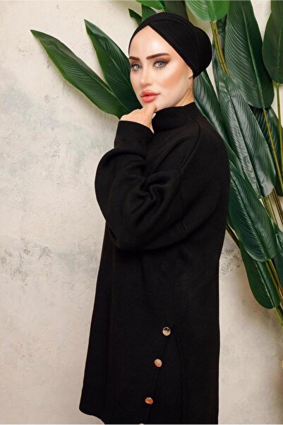 TRENDTESETTÜR Women's Black Knit Tunic t 0108-1