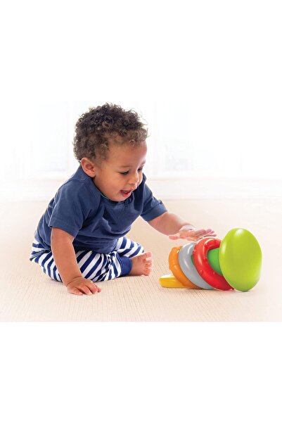 Generic Baby Stacking Rings Toy Colorful Rocking Rattle Ring Stacker for Infants Toddlers Hand Eye Skill