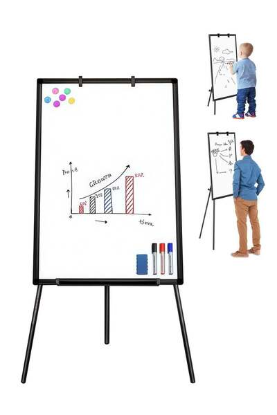 KidLe Easel Whiteboard - Magnetic Portable Dry Erase 36 x 24 Tripod Height Adjustable