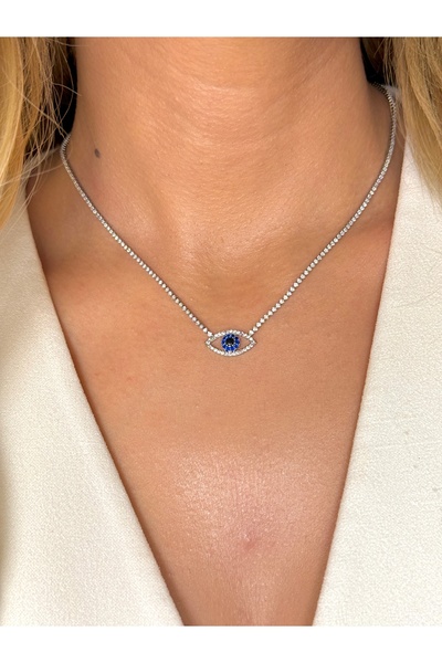 YOUES JEWELRY قلادة من الفولاذ 316L بتصميم العين الشريرة، قلادة بسيطة للنساء
