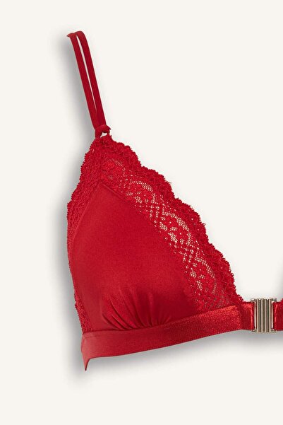 DeFacto Lace Detailed Satin Cupless No Padding No Underwire Bralet Fall in Love G1139Ax25Wn