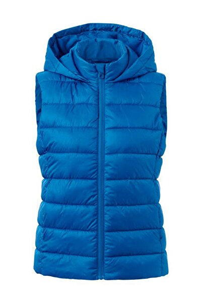Tchibo Women Quilted Gilet Hooded Vest Jacket, Blue